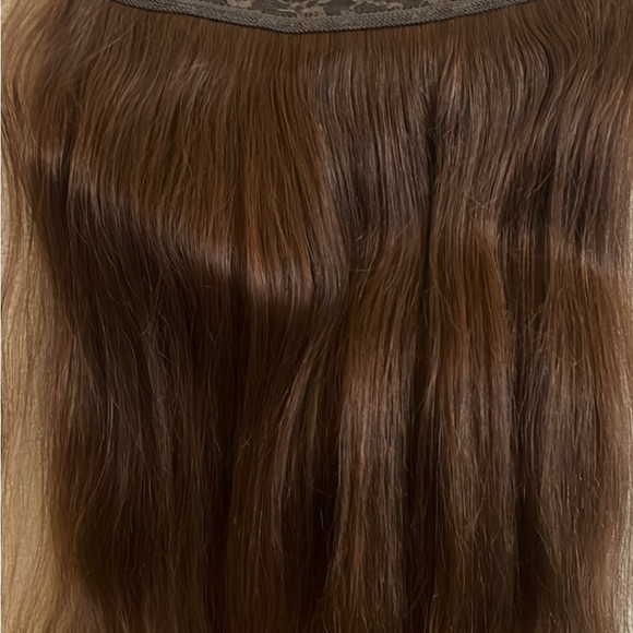 Real hair piece color light brown red hue -  20” long main image 3